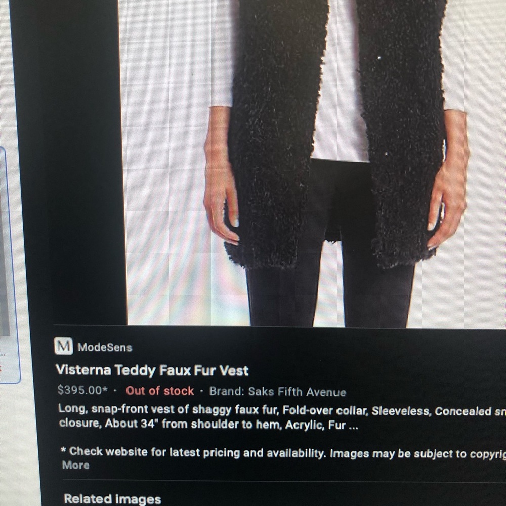 Theory Faux Sherpa Vest. View 2